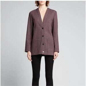 Theory Collin Slit Houndstooth Knit Cardigan Sz S